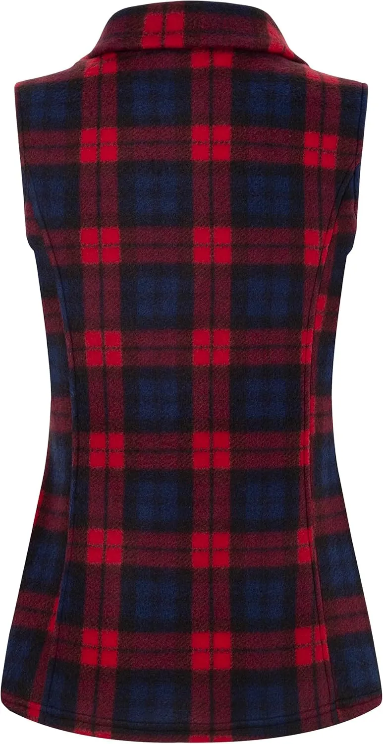 SeSe Code Women's Casual Zip Up Front Lightweight Fleece Vest with Pockets