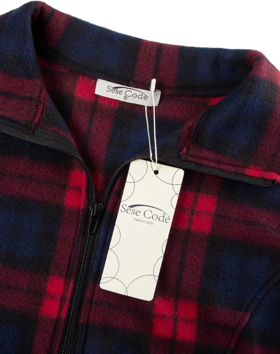 SeSe Code Women's Casual Zip Up Front Lightweight Fleece Vest with Pockets