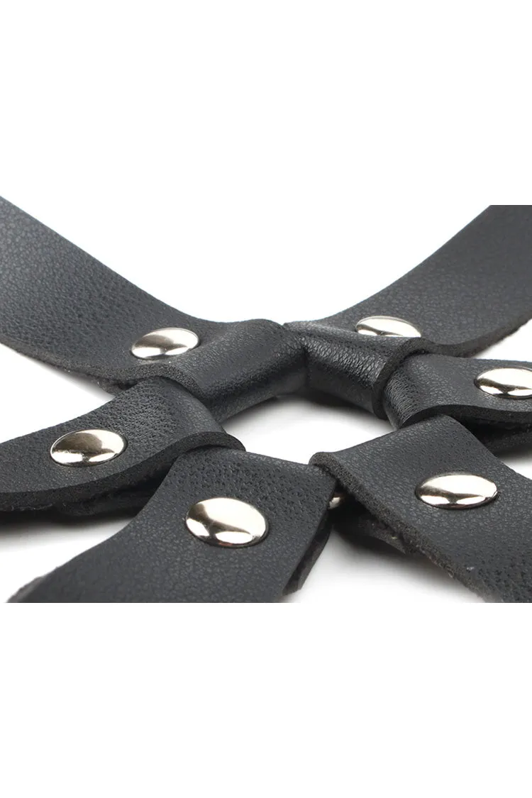 Sexy Stretchy Leather Body Harness Bra