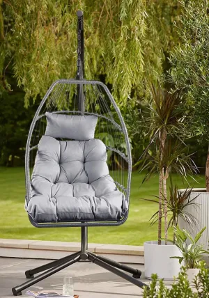 Single Seat Swinging Egg Chair Charcoal - Grey