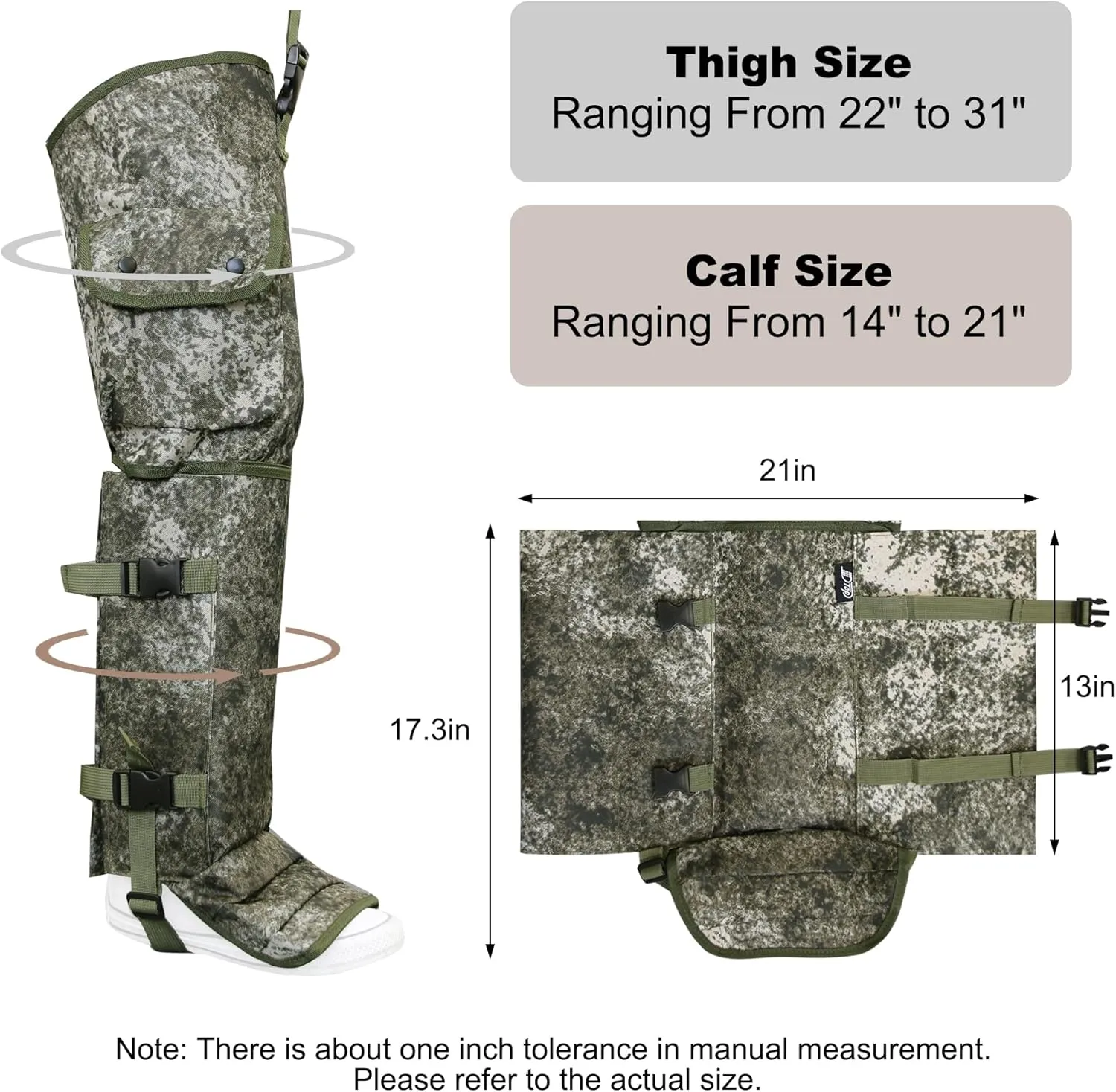 Snake Gaiters and Chaps for Men and Women - Waterproof Guards, Adjustable Protection for Legs