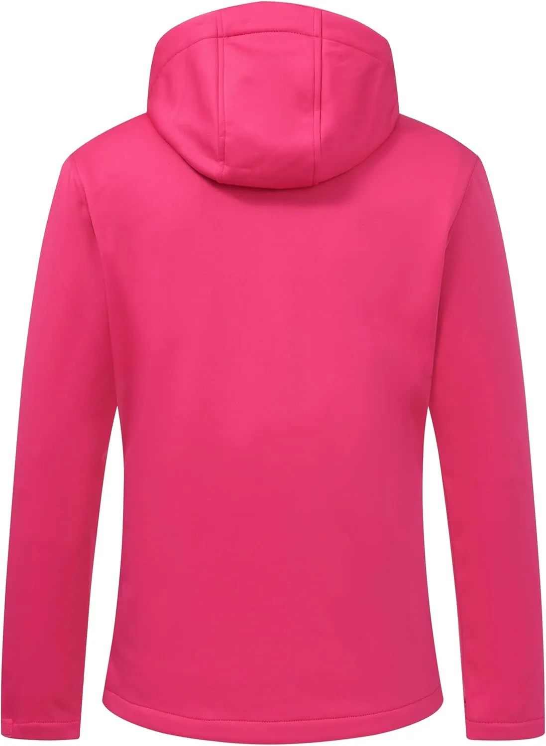 Softshell Jacket Women Fleece Lined Lightweight Jacket Waterproof Coat with Hooded Outdoor Hiking