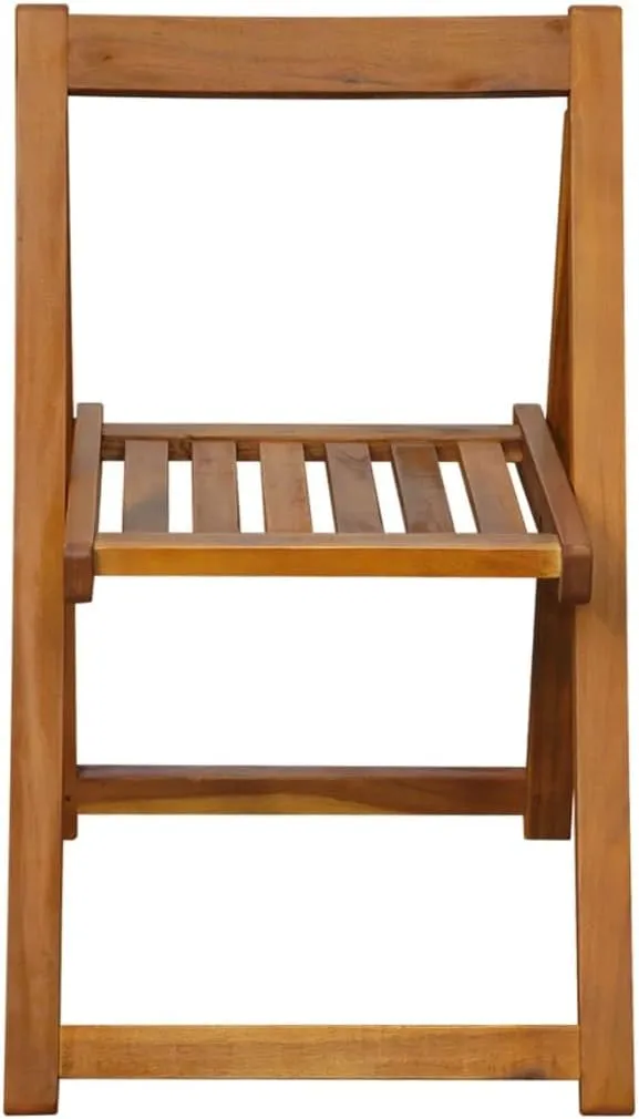 Solid Acacia Wood Folding Patio Chairs Set of 2 Weatherproof Outdoor Furniture for Camping Beach Poolside Dining & Lounge (Natural Wood Finish, 18.5x19.7x29.5 Inches)