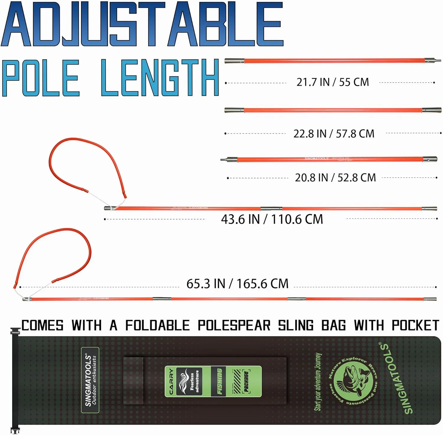 Spearfishing Pole Hawaiian Sling Fishing Spear Set Fiberglass Pole Spear Harpoon Spearfishing Gear