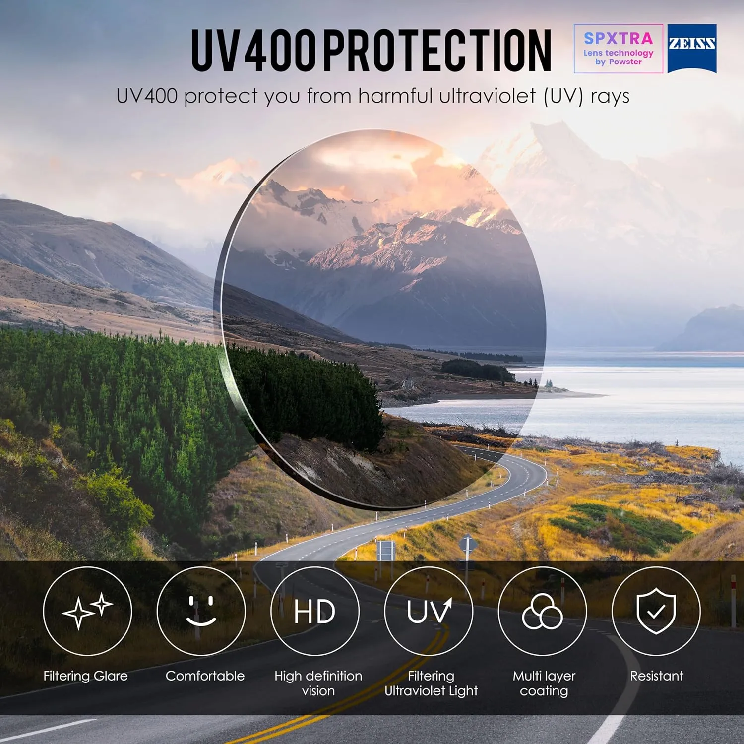 Sports Cycling Sunglasses for Men and Women Interchangeable Six coated lenses UV 400 TR90 Protection Sunglasses