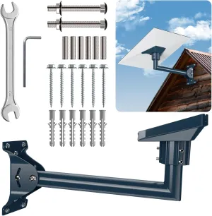 Starlink Gen 3 Mount Adapter Aluminum Alloy, 15" Steel 90° Bend Pivot Pole Pipe with Adjustable Base Mount Kit for Starlink V3 Standard Dish for Wall