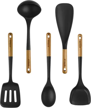 Staub Silicone Cooking Utensils, 5, Black