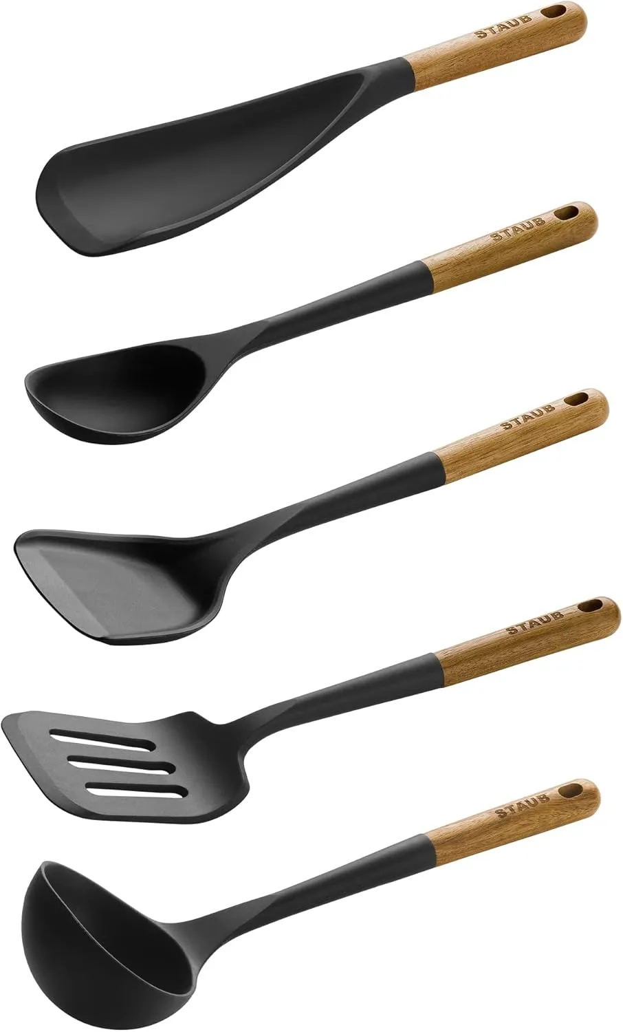 Staub Silicone Cooking Utensils, 5, Black