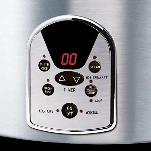 Steel (003071-000-000) Guaranteed protection High-tech Cooker, 20-Cup Black/Stainless Oster Rice Digital