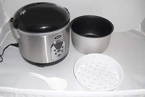 Steel (003071-000-000) Guaranteed protection High-tech Cooker, 20-Cup Black/Stainless Oster Rice Digital