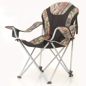 Stylish Camping Foldable Black/Camo Reclining Camp Chair