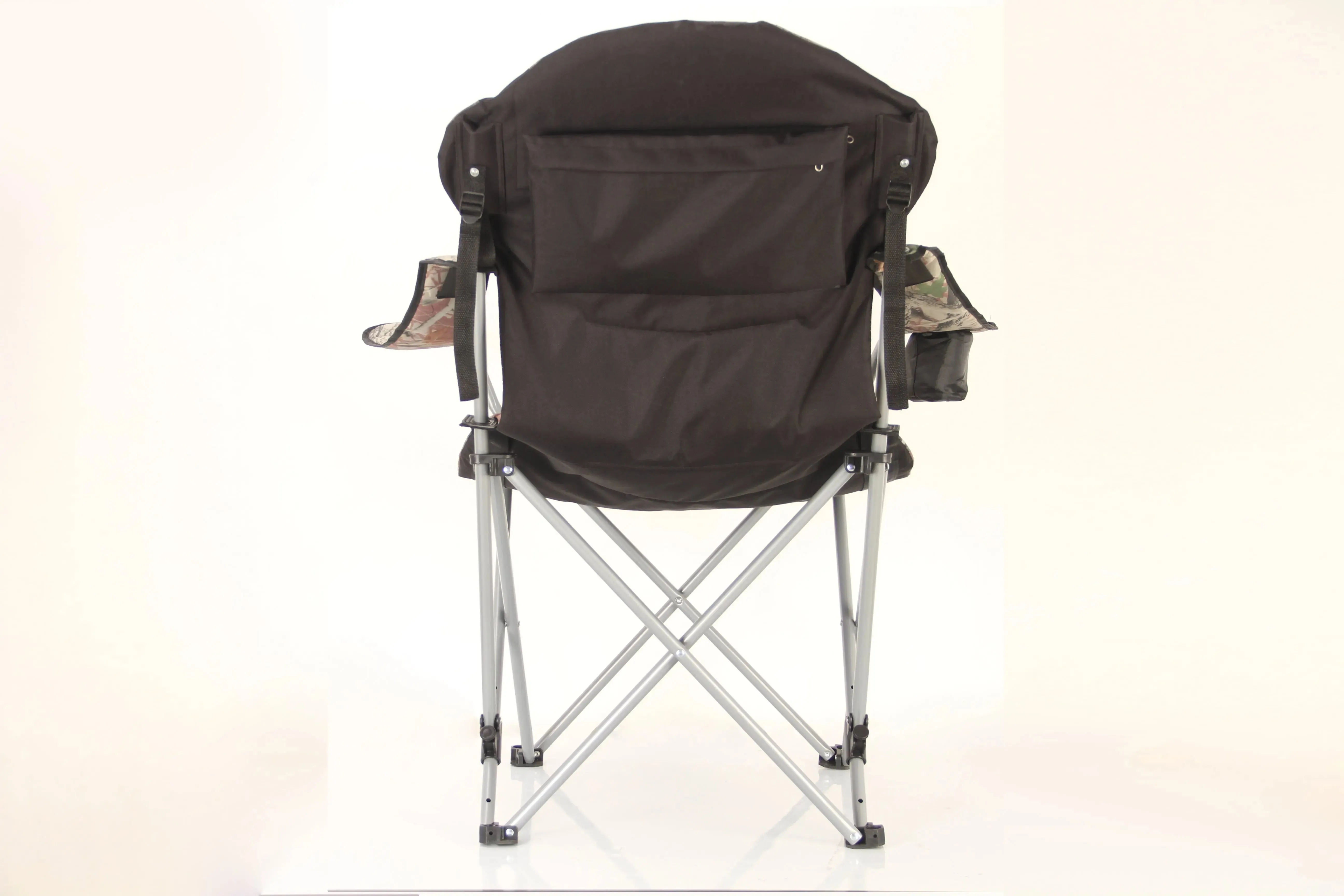 Stylish Camping Foldable Black/Camo Reclining Camp Chair