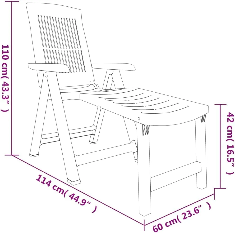 Sun Lounger Green Plastictanning Chair Camping Chairs Patio Chairs Outdoor Lounge chairsSuitable for Gardens, courtyards