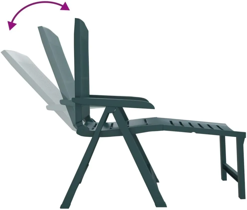 Sun Lounger Green Plastictanning Chair Camping Chairs Patio Chairs Outdoor Lounge chairsSuitable for Gardens, courtyards