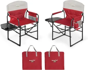 SUNNYFEEL Oversized Camping Directors Chair 2 Pack, Portable Folding Lawn Chairs for Adults Heavy Duty with Side Table,Pocket for Beach, Fishing,Picnic,Concert Outdoor, Foldable Camp Chairs