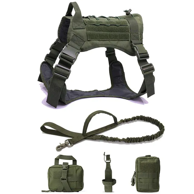 Tactical Dog Harness Vest With Leash and Accessories