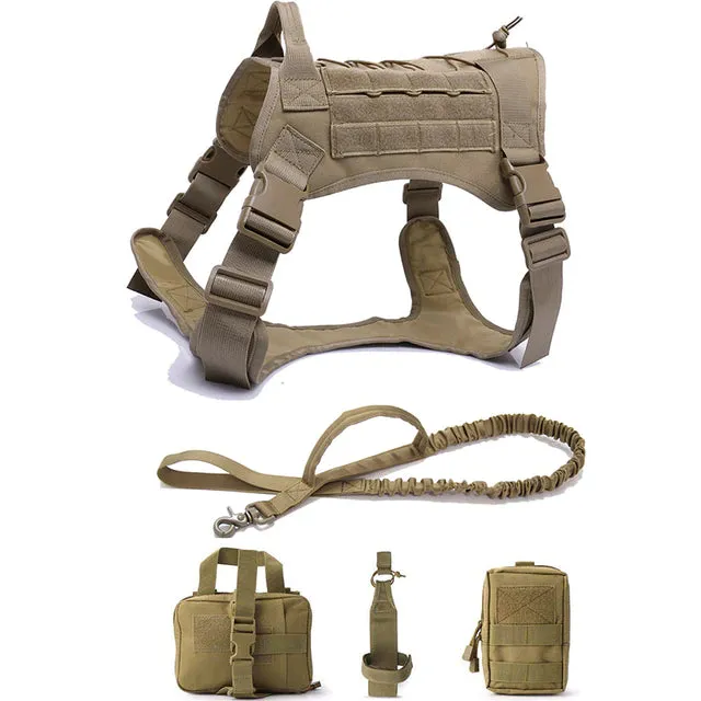 Tactical Dog Harness Vest With Leash and Accessories