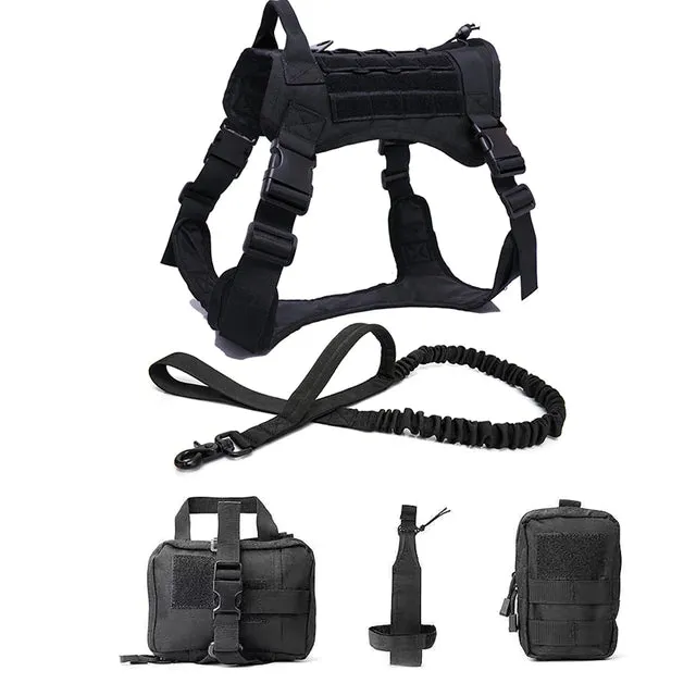Tactical Dog Harness Vest With Leash and Accessories