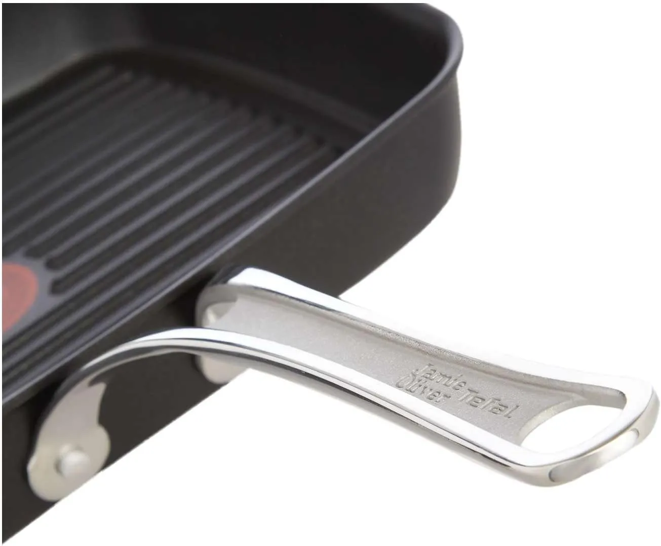 Tefal Jamie Oliver Hard Anodised Premium Series Grill Pan - 23x27cm, Black