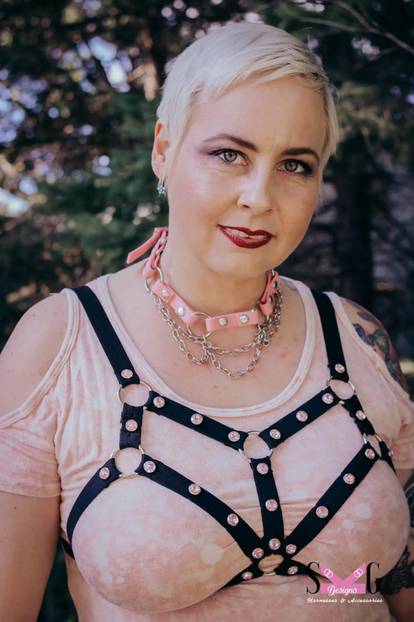 Tempest harness with rhinestones or spikes