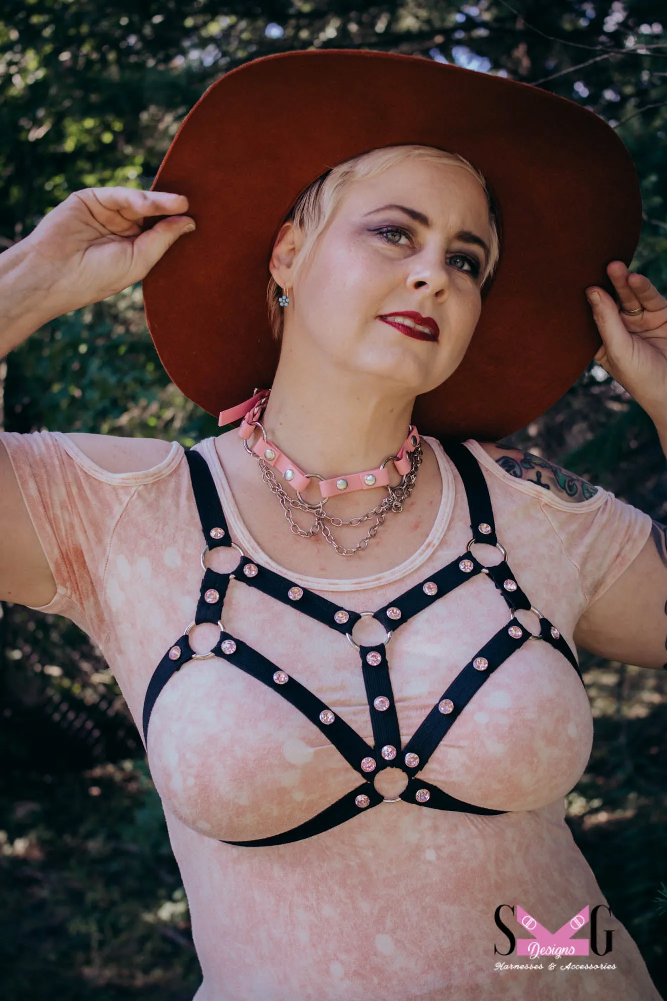Tempest harness with rhinestones or spikes