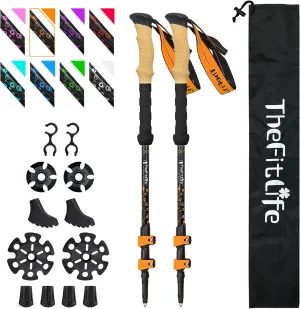 TheFitLife Ultralight Trekking Poles: Carbon Fiber, Collapsible & Telescopic