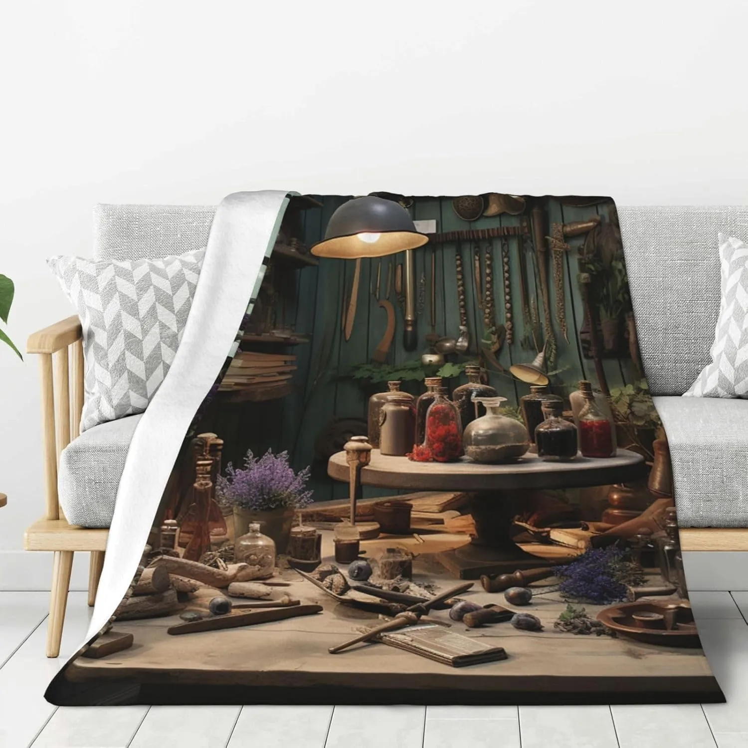 Throw Blanket Soft Cozy Bed Blanket 80"x60" Reversible Plush Blanket Workshop Flannel Blankets Warm Cozy Throws for Sofa Lightweight Blankets for Couch Bed