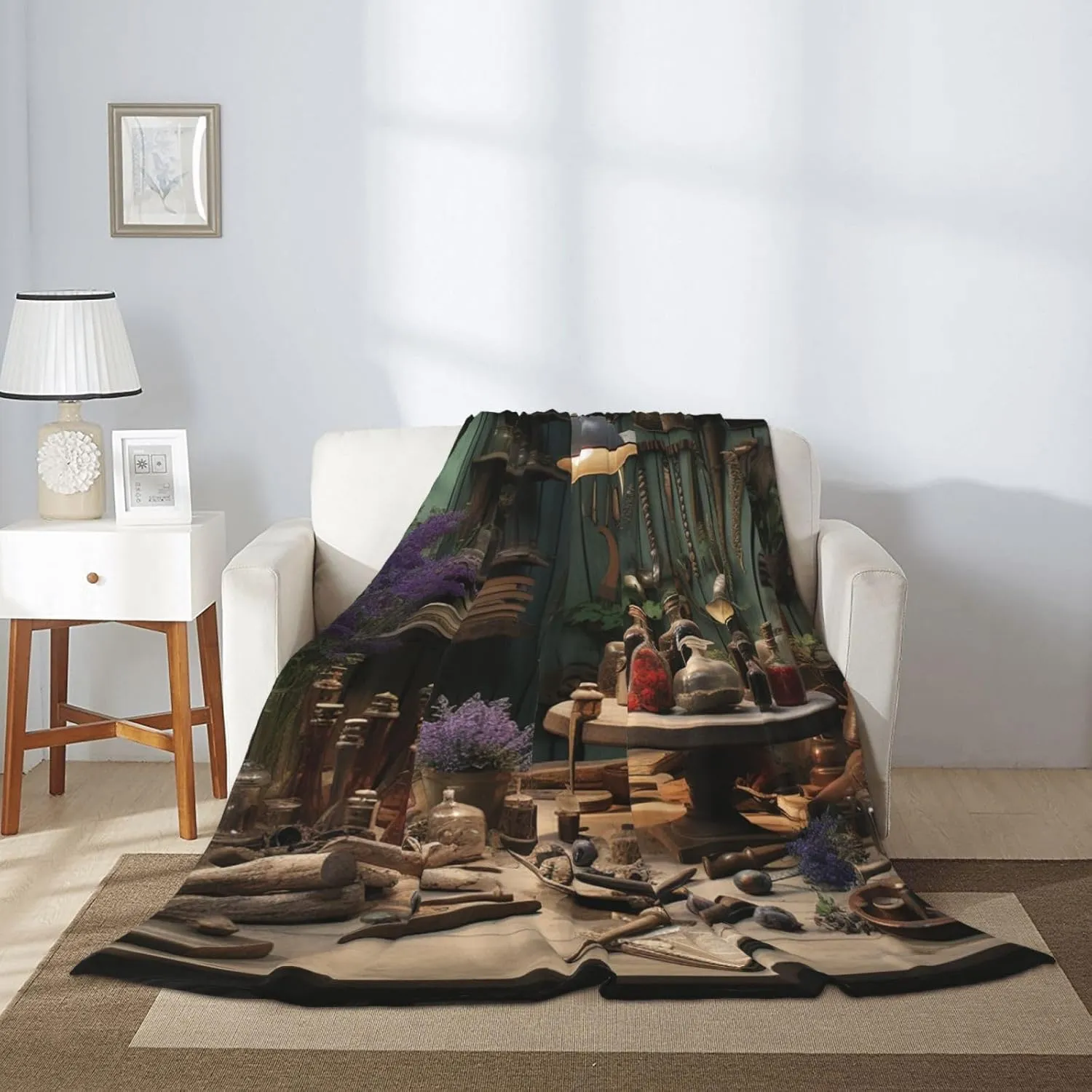 Throw Blanket Soft Cozy Bed Blanket 80"x60" Reversible Plush Blanket Workshop Flannel Blankets Warm Cozy Throws for Sofa Lightweight Blankets for Couch Bed
