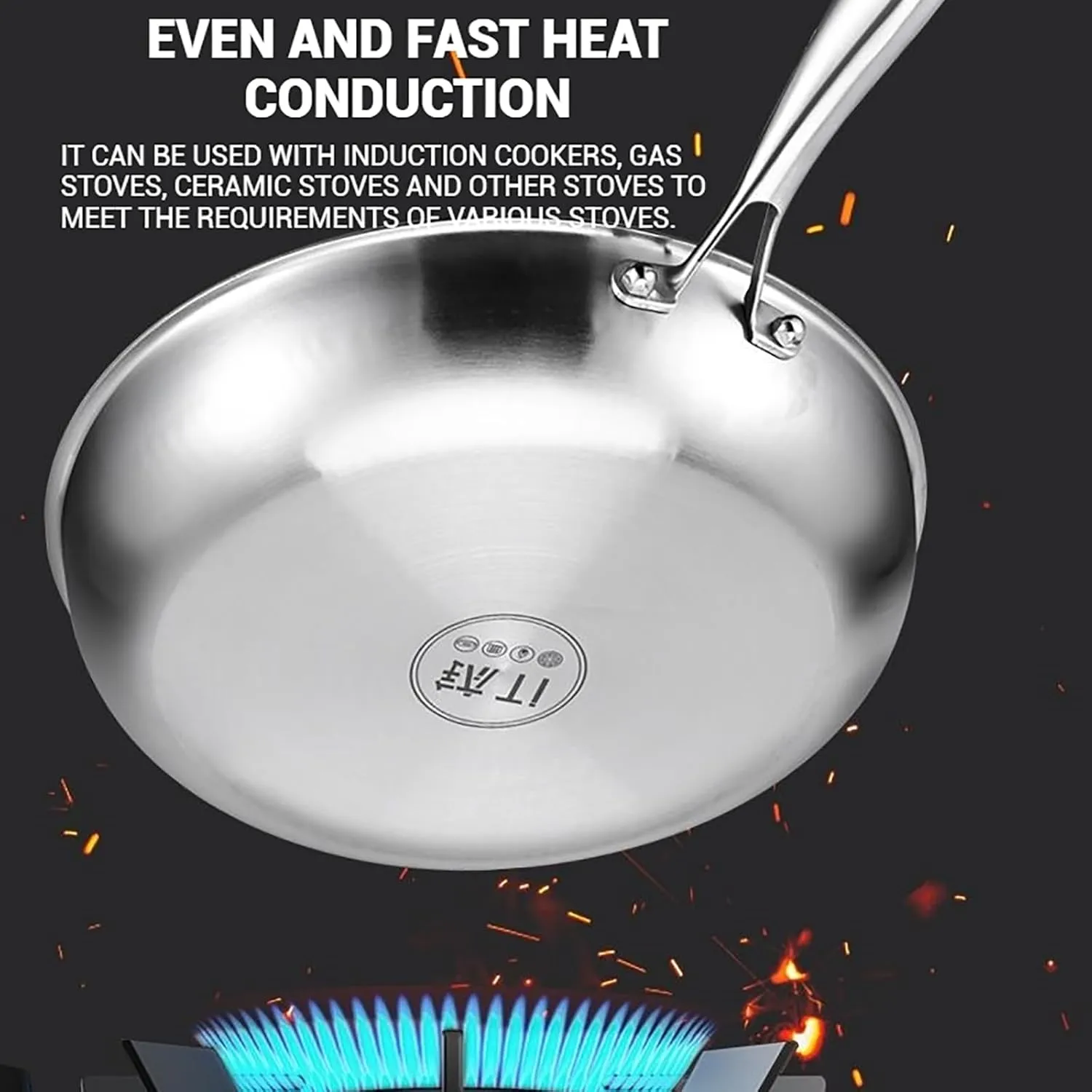 Titanium Hammered Pan Pro, Taima Titanium Nutri Pan with Lid, Multifunctional Pots and Pans Set Non Stick TitaniumFrying Pans for Cooking (30cm/11.8in)
