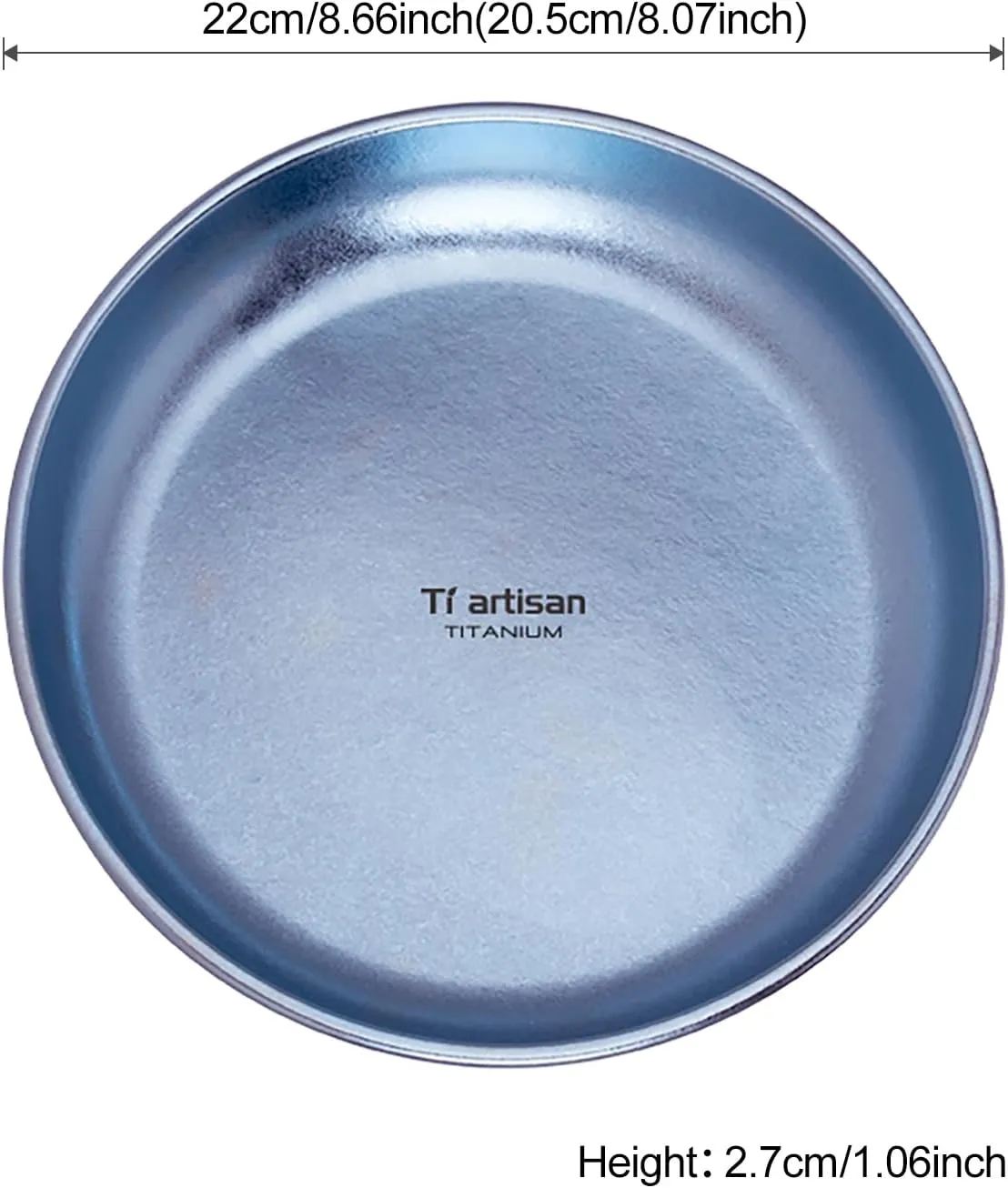 Titanium Plate Camping Picnic Tableware 27fl oz Cooking Utensils Extremely Light Dishes Bowl 110g (TA8220B)