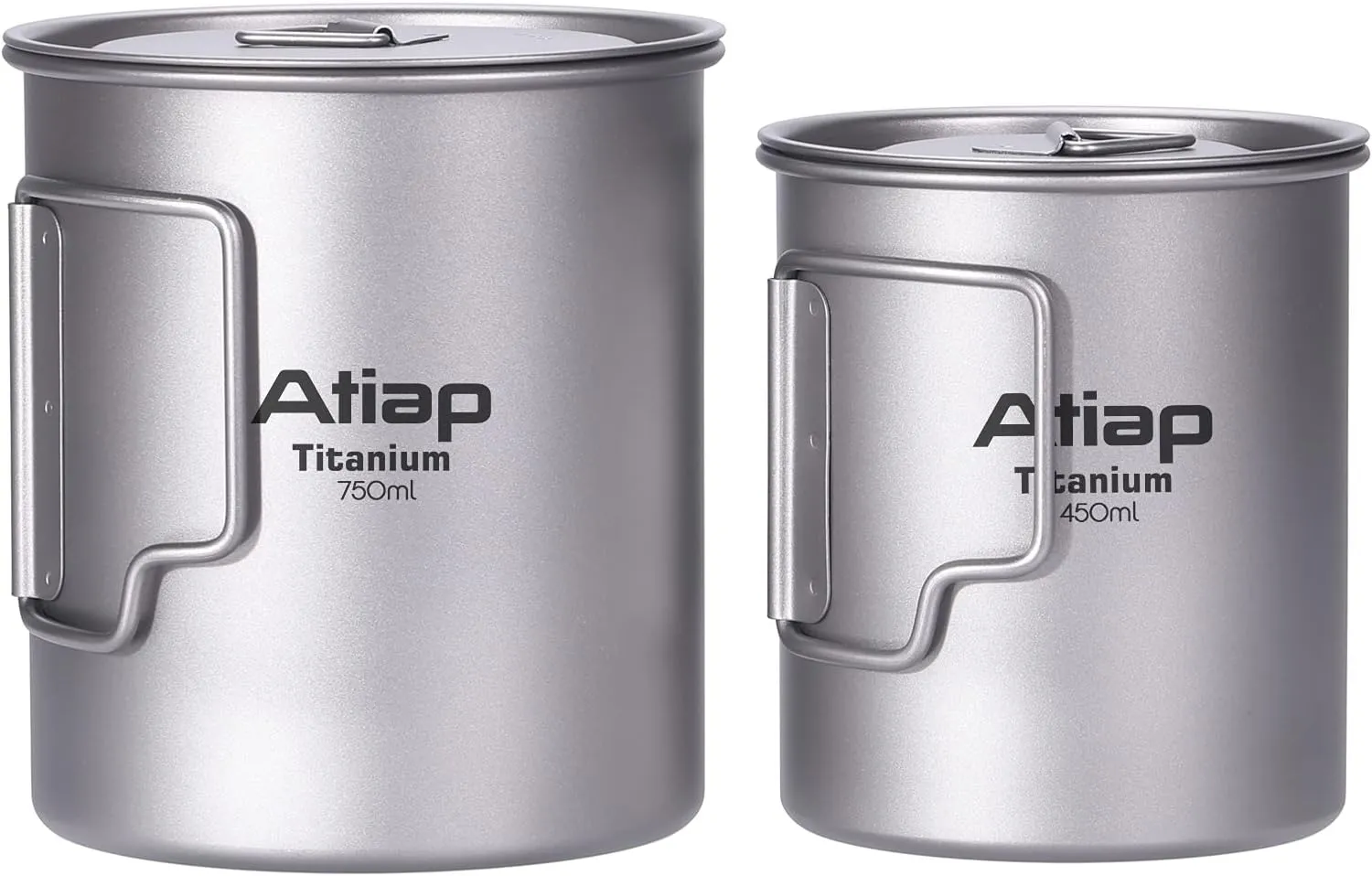 Titanium Pot 750ml Backpacking Pot Camping Coffee Pot Camp Mug Camping Pot with Lid Foldable Handle Portable Lightweight