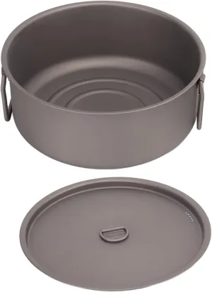 Titanium Pot Portable Cooking Pot for Outdoor Camping Hiking 3-5 People