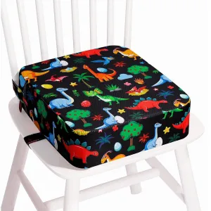 Toddler Booster Seat for Kitchen Chair, Non-Slip Kids Dining Table Booster Seat with Adjustable Safer Straps, Portable Baby Eating Travel Camping Increasing Cushion