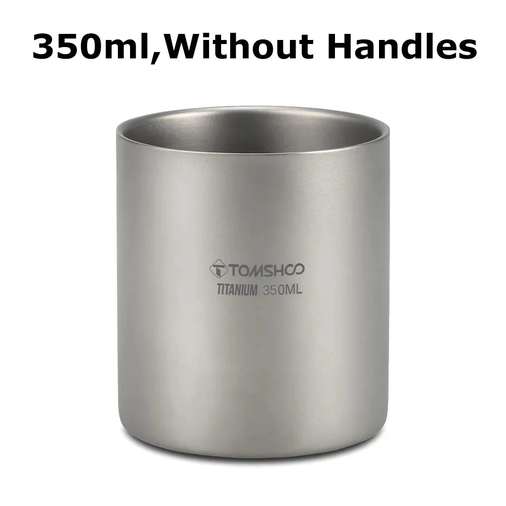 TOMSHOO Double-Wall Titanium Cup – Insulated Water & Coffee Mug for Camping & Home