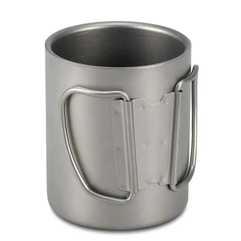 TOMSHOO Double-Wall Titanium Cup – Insulated Water & Coffee Mug for Camping & Home