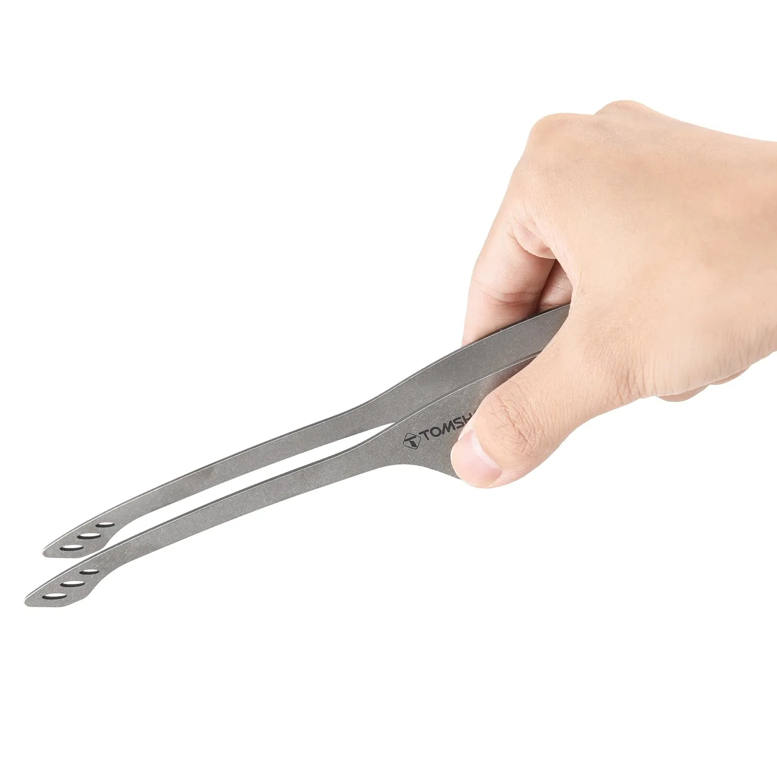 TOMSHOO Lightweight Titanium Tongs – 9.2-Inch BBQ & Camping Grill Clip