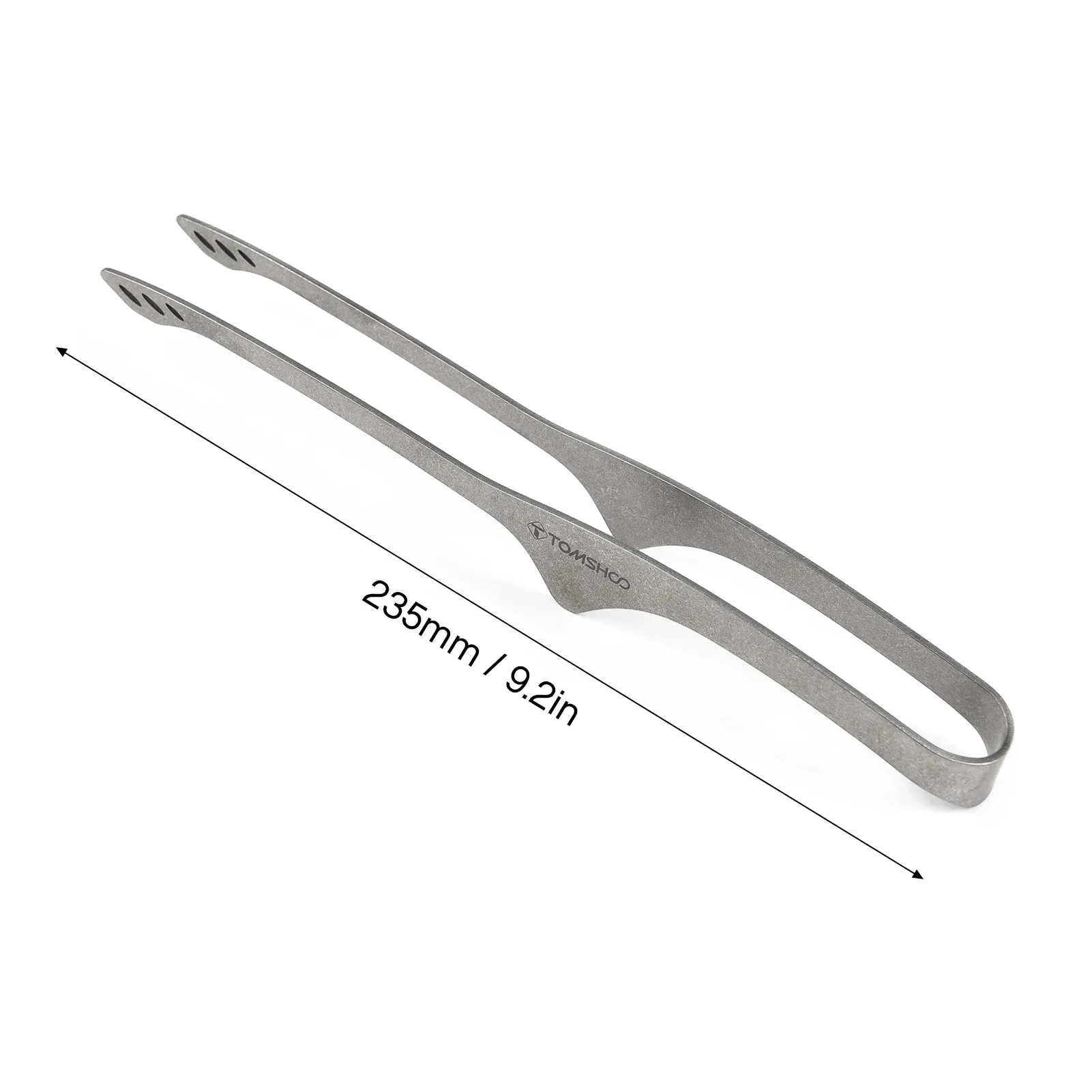 TOMSHOO Lightweight Titanium Tongs – 9.2-Inch BBQ & Camping Grill Clip