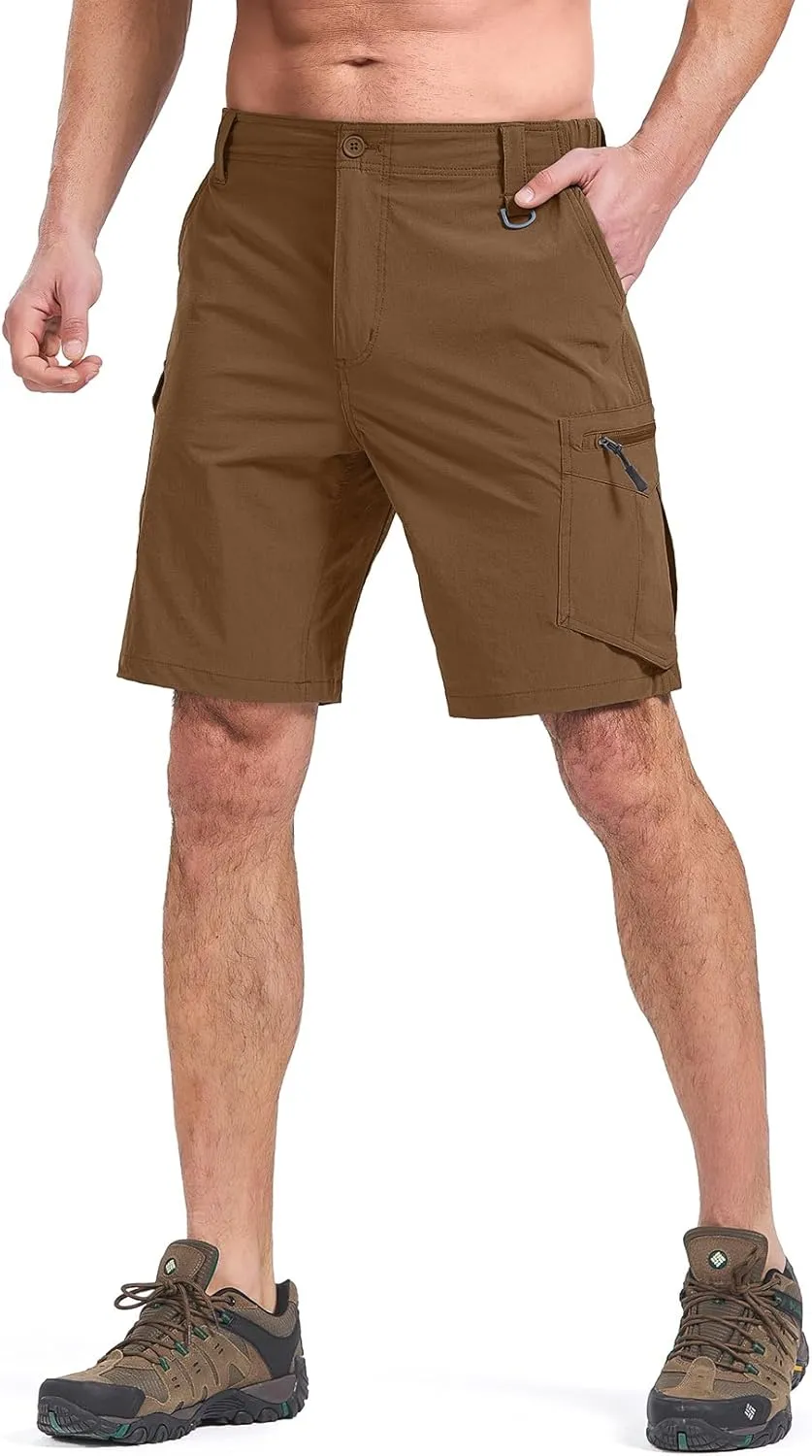 Toomett Mens Hiking Cargo Shorts Quick Dry Lightweight Travel Fishing Camping Golf Shorts with Multi Pockets