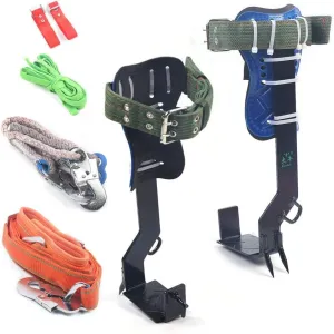 Tree Climbing Spike Set Tree Climbing Spikes Equipment, Tree Climbing Spikes Set with Safety Belt, Adjustable Belt Lanyard 2 Gears Rope Rescue Belt for Hunting Observation, Climbing, Picking Fruit