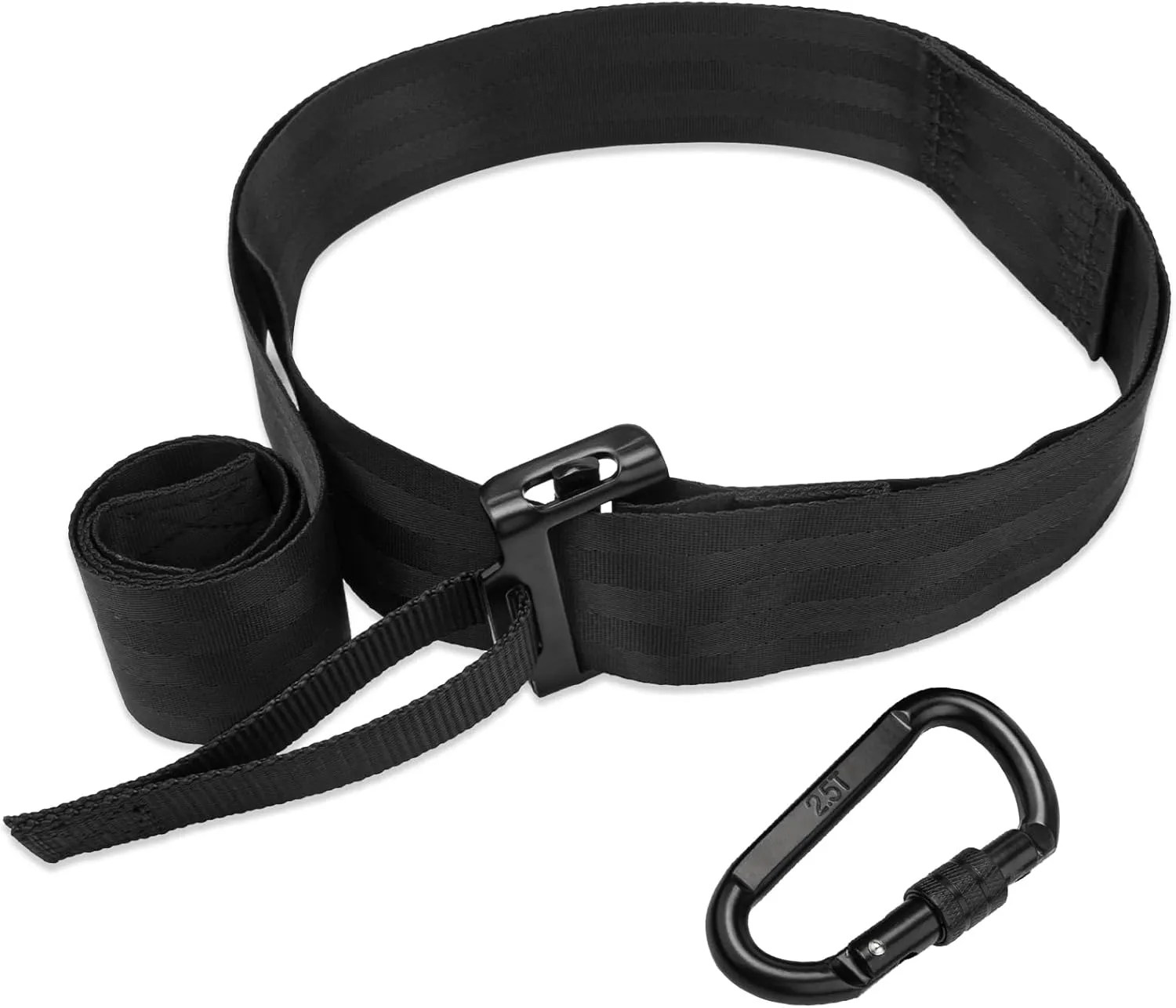 Tree Strap for Hunter Safety System Quick-Connect, Climbing Tree Stand Hunting Harness Belt with Safety Carabiner, Outdoor Hunting Equipment Accessories