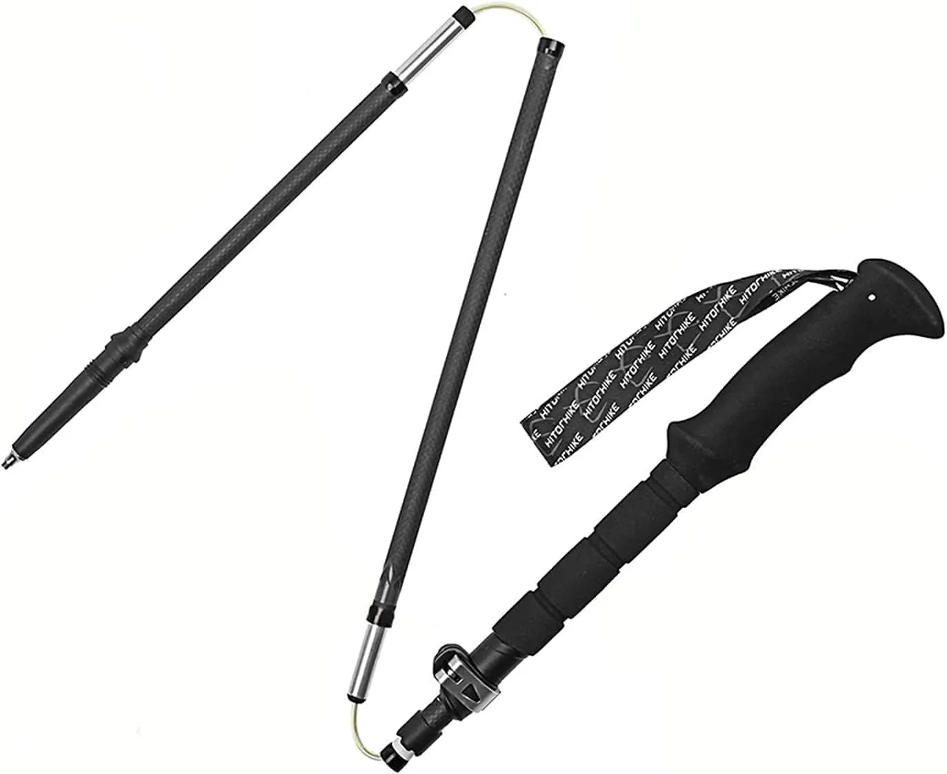 Trekking Poles, Walking Poles Hiking Trekking Pole, Lightweight Folding Hiking Trekking Pole, Adjustable 65-135Cm, Strong Grip, High Shock Resistance, Soft and Comfortable Handle