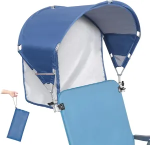 Universal Chair Canopy Umbrella, UPF 50  Sun Shade with Adjustable Clamp Clip for Beach, Camping, Sports, Lawn, Zero Gravity, Wheelchair, Wagon