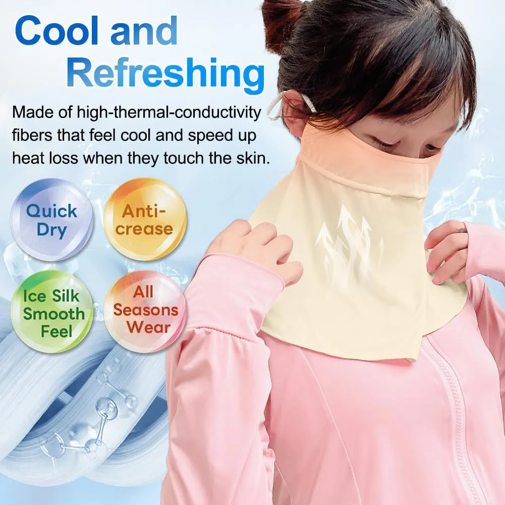 UPF 50  Sun Protective Balaclava, UV Protective Face Cover, Golf Cycling Trekking Face Cover, Washable Outdoor Face Cover
