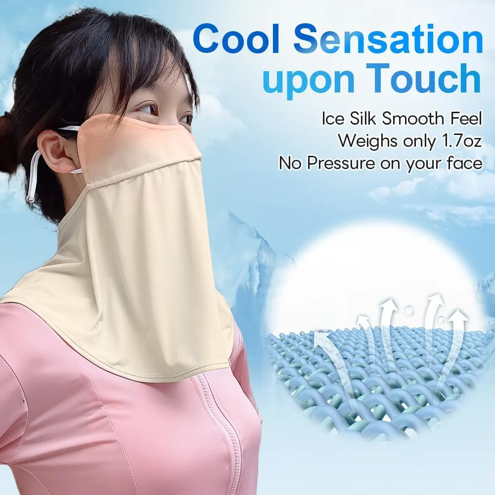 UPF 50  Sun Protective Balaclava, UV Protective Face Cover, Golf Cycling Trekking Face Cover, Washable Outdoor Face Cover