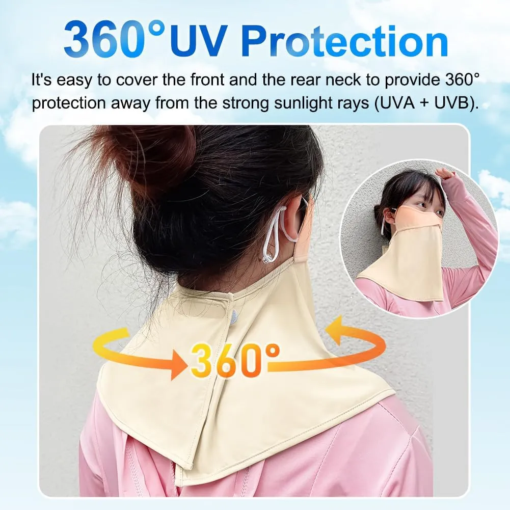 UPF 50  Sun Protective Balaclava, UV Protective Face Cover, Golf Cycling Trekking Face Cover, Washable Outdoor Face Cover