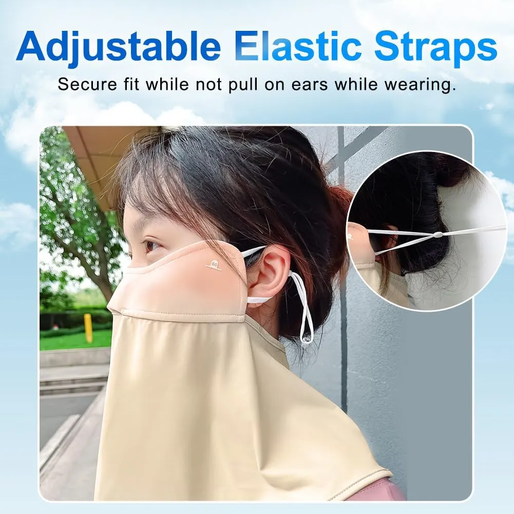 UPF 50  Sun Protective Balaclava, UV Protective Face Cover, Golf Cycling Trekking Face Cover, Washable Outdoor Face Cover