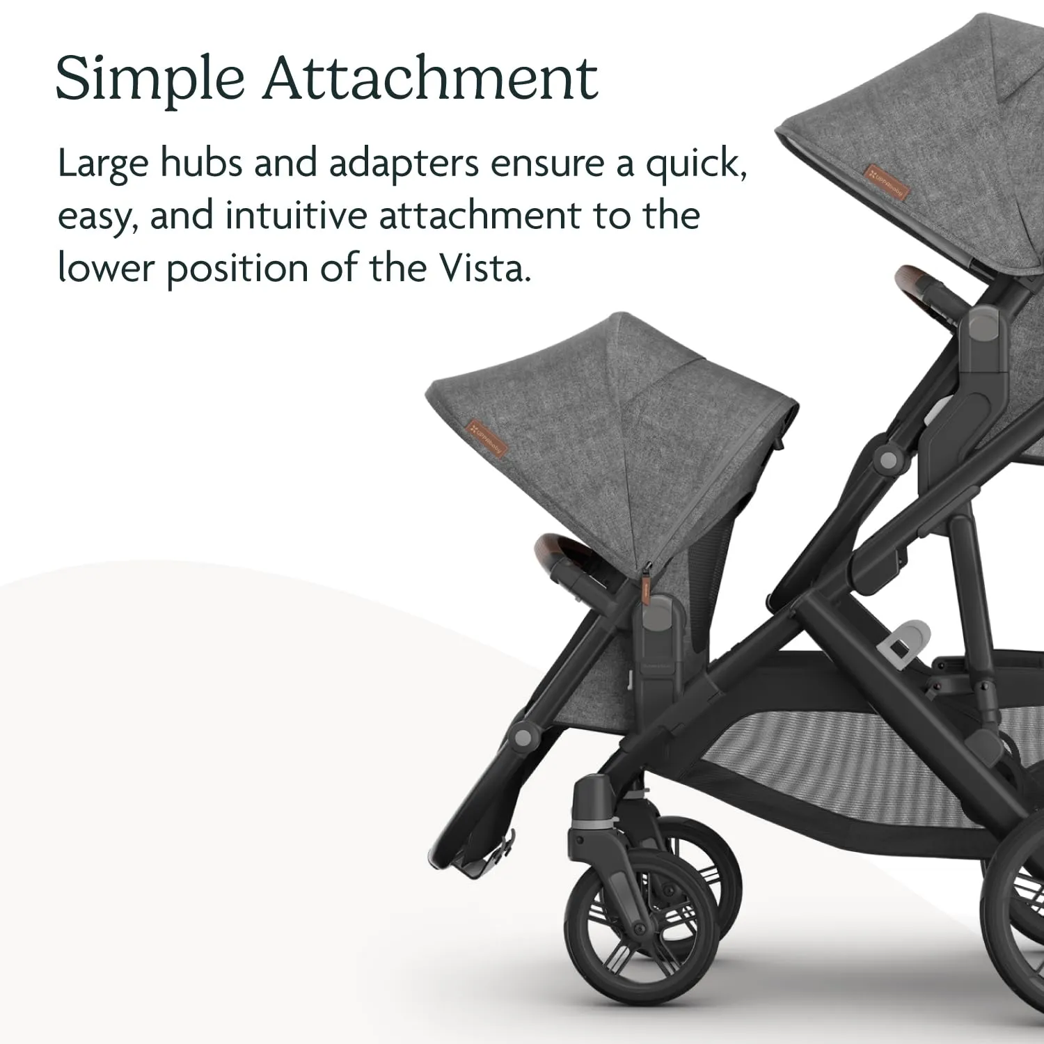 UPPAbaby RumbleSeat V3 Second Lower Seat - Compatible with Vista V2 and Vista V3 - All-Weather Seat   Magnetic Buckle – Adapters Included - Kenzi (Mystic Aqua/Carbon Frame/Saddle Leather)