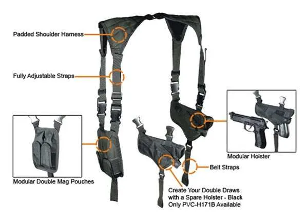 Utg Holster Le Horizontal - Shoulder Holster Black