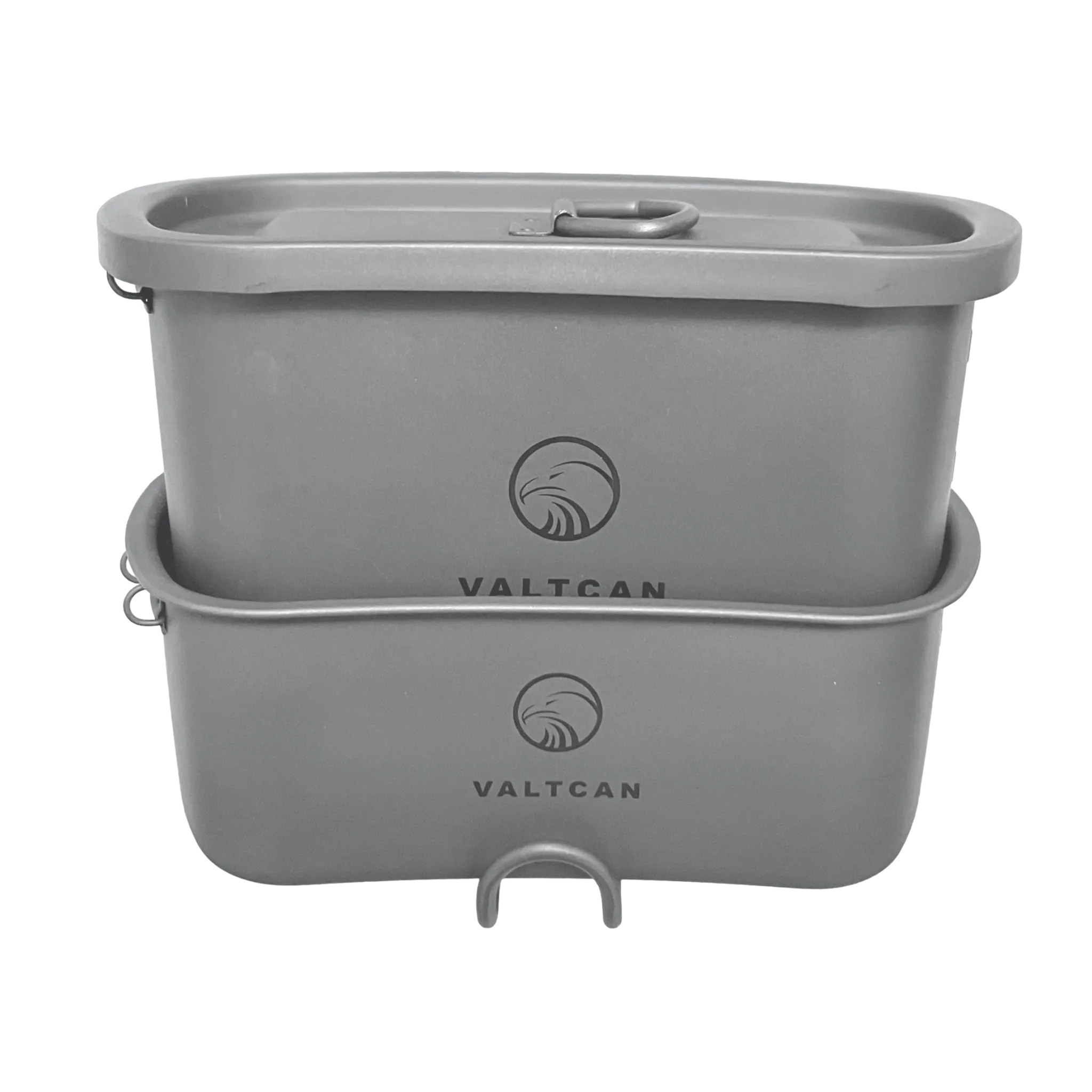 Valtcan Titanium EndurePro Canteen with Mess kit Water Bottle Set Hydrate for Survival 1.1L, 750ml, 400ml Lunchbox cup with lid and Carrying Case 350g