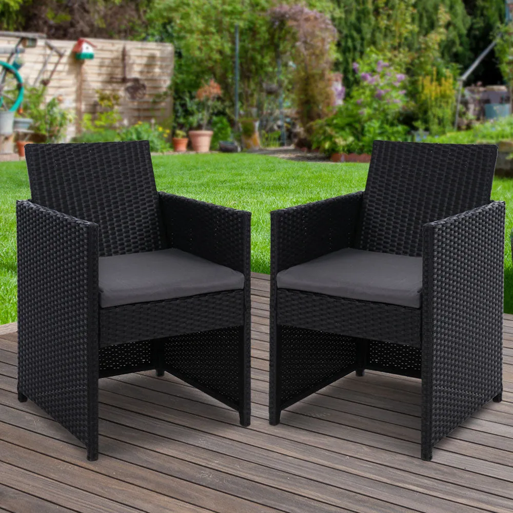 Venetia - 2PC Outdoor Dining Chairs Patio Rattan Hugo